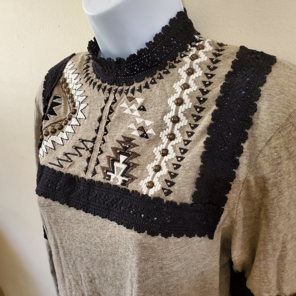 DOUBLE D RANCH Embroidered Western Top Long Sleeve Shirt Blouse - Picture 3 of 12